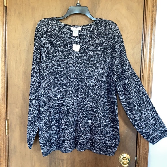 Hasting & Smith v neck pullover sweater black combo 3X - Picture 7 of 14